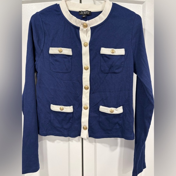 J. Crew Sweaters - J. Crew Blue and White Women's Sweater